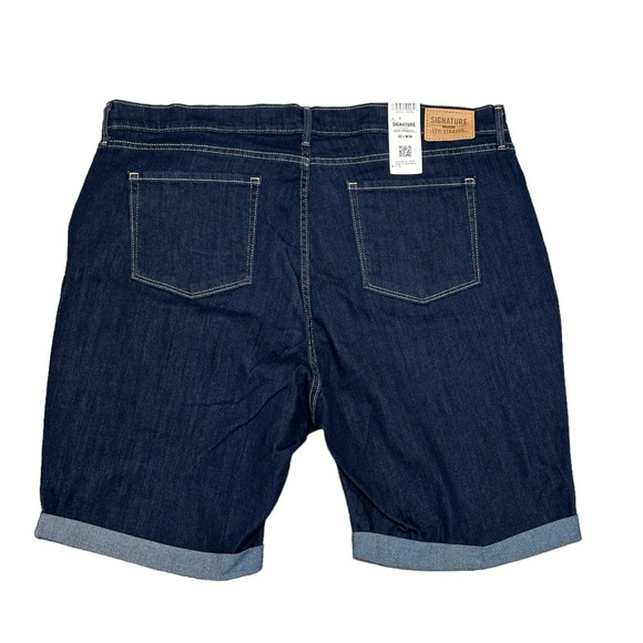 Women’s Levi’s 22 W36 XXL Navy Blue Denim Jeans Shorts Bermuda Rolled Stretch - Picture 4 of 10